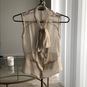 Sheer opaque cream blouse